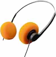 ブラウン ヘッドフォン　レトロ Amazon.com: Orange Retro Over-Ear Headphones,Wired Stereo